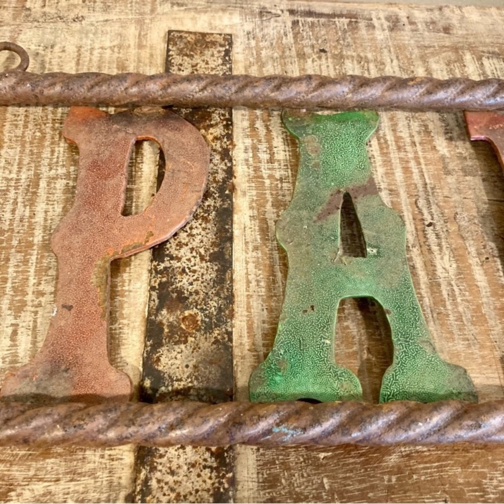 Party Barn Sign Rusty Metal Rebar Western Country Rustic Decor - Picture 16 of 16